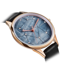 China manufacture custom logo fashion simple rose gold case ladies automatic wrist watches